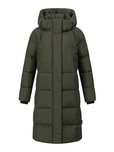 Marikoo dames lange gewatteerde winterjas Tabiaa XVI met capuchon & fleece