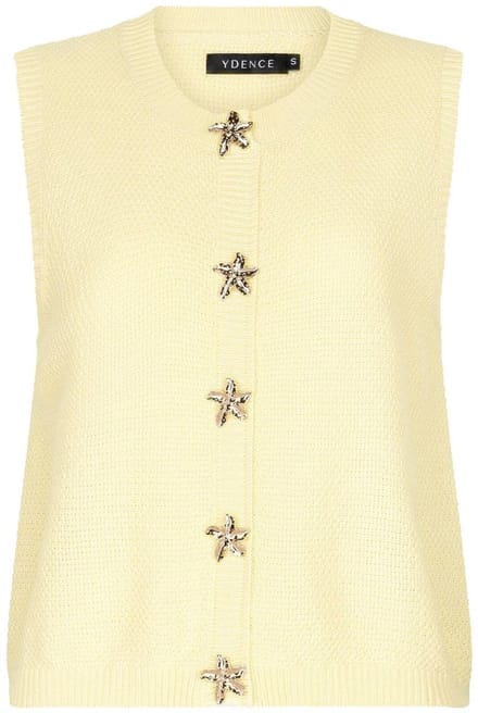 Ydence Knitted Top Mona Tops & T-shirts Dames - Shirt - Geel - Maat M