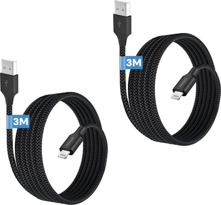 Usb Kabel geschikt voor iPhone 14 t/m 7 - 3m - Stevig nylon
