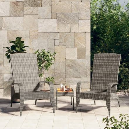 vidaXL - Tuinstoel - Adirondack - Grijs - Poly - Rattan