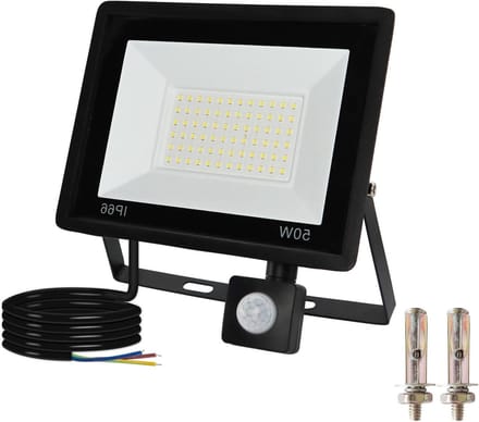 Krachtige 50W LED Schijnwerper met Bewegingssensor voor Buiten, Waterdicht en Energiezuinig Verlichting