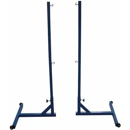 Set van 2 mobiele badmintonpalen met contragewichten en wielen Softee Equipment