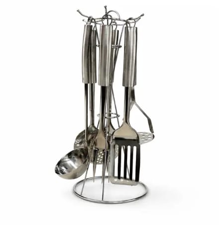Keukengerei 7-delig RVS zilver minimalistisch design