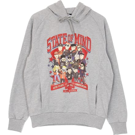 Lichtgewicht herensweatshirt met capuchon 10e verjaardag All Star5 grijs