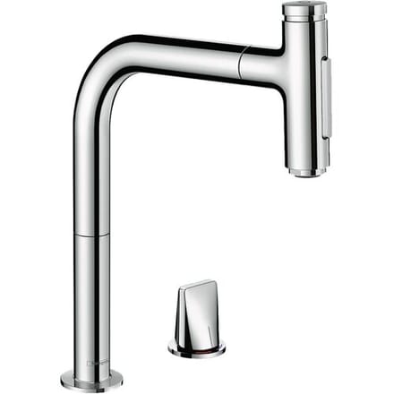 Hansgrohe Metris Select M71 2-hole single lever kitchen mixer 200, pull-out shower, 2jet, 73819000