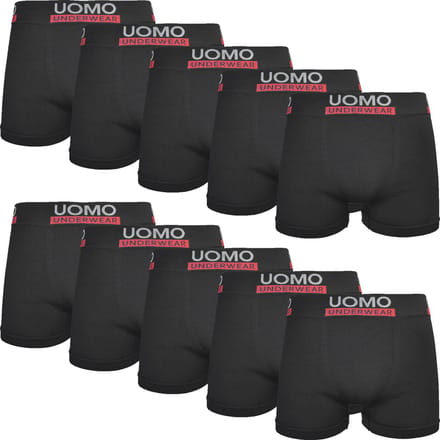 Microfiber Boxershorts Heren - 10-Pack - Uomo - Naadloos - Zwart - Maat M/L