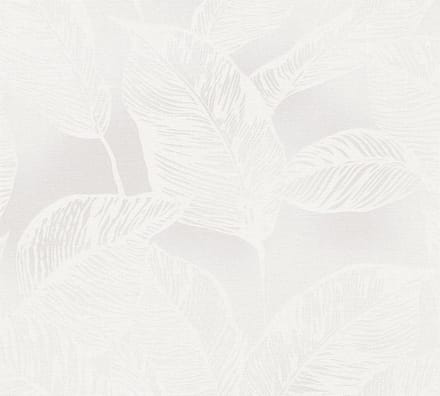 GROTE BLADEREN BEHANG | Floraal - Grijs - A.S. Création Natural Living D`eco
