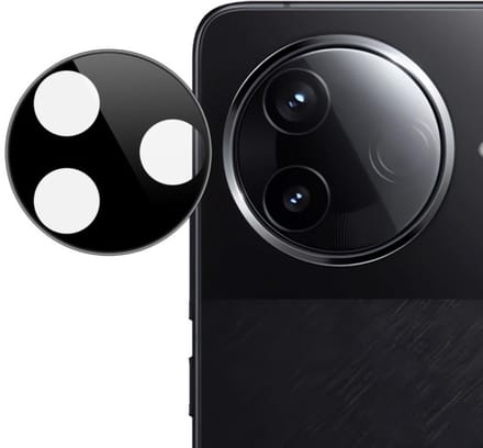 IMAK Camera Lens Protector - Geschikt voor Xiaomi Poco F7 Pro Camera Lens Protector - IMAK 9H Tempered Glass - Zwart