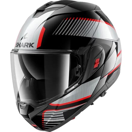 SHARK Oxo Sikter Zwart Chrome Zilver KUS Systeemhelm - Helm