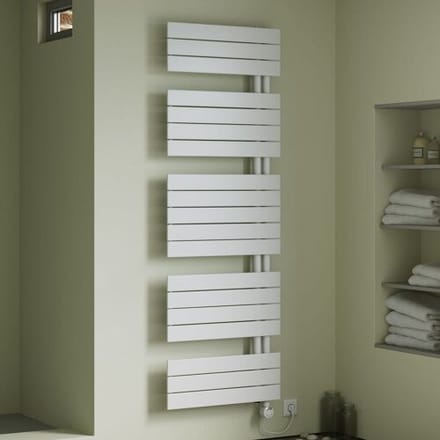 Megabad Profi Collection Plan Open E bathroom radiator 60 x 119.5 cm, purely electric, towel opening on the left, heating element type 4
