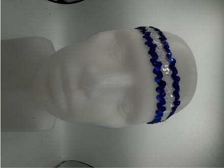 Hoofdbandje met pailletten blauw wit