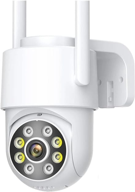 Beveiligingscamera Buiten - Wifi Camera PTZ - Thuis Bewaking - Dubbele Lens Twee Schermen - IP66 Waterdicht - Wit