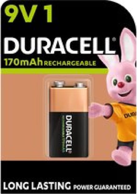 Duracell Rechargeable 9V 170mAh batterijen, verpakking van 1