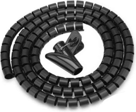 Tack Ritsslang - Ø28mm - Spiraalslang - 2m - Zwart
