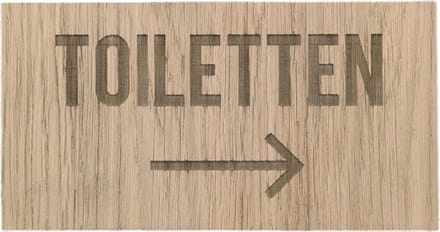 Bordje Toiletten met pijl rechts - klein