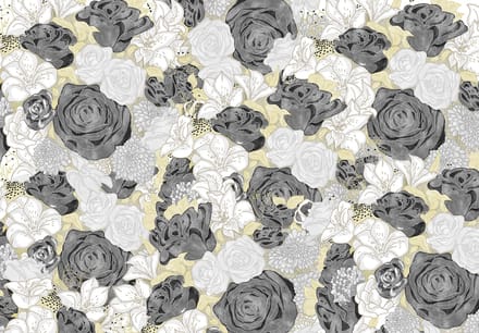 Fotobehang Bloemen Rozen XXL – posterbehang – 368 x 254 cm - Zwart Wit