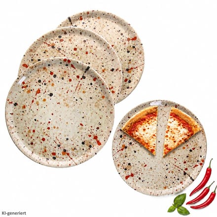 4er Set Pizzateller GRANITO Ø31,5cm aus Porzellan – 165307