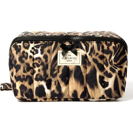 The Flat Lay Co. Marshmallow Flat Lay Makeup Box Bag - Warped Leopard