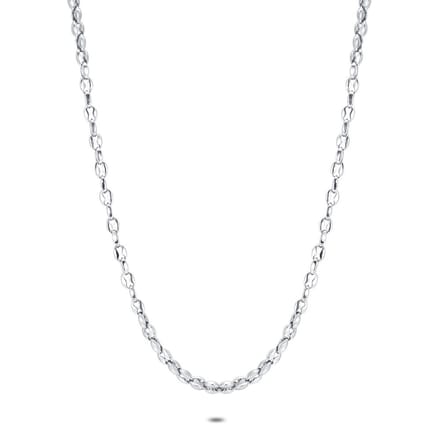 Twice As Nice Halsketting in edelstaal, ovale schakels 60cm