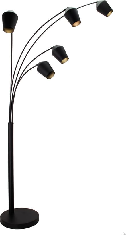 Chericoni Tavola Vloerlamp - 5-lichts - Zwart - Metaal