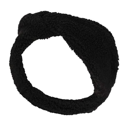Sarlini - Haarband dames - Teddy Wol - One Size - Zwart