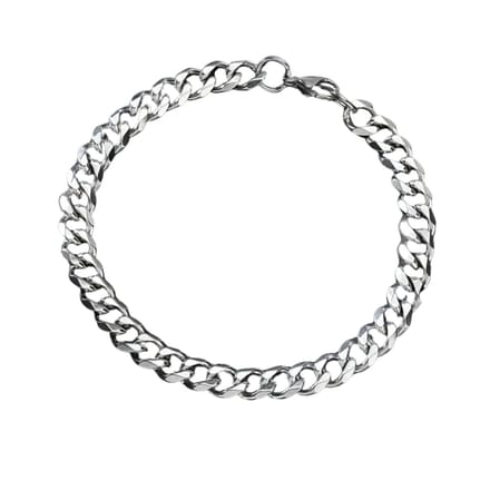 Nivard Armband - Staal - Nep Zilver - Heren - 21cm x 1cm