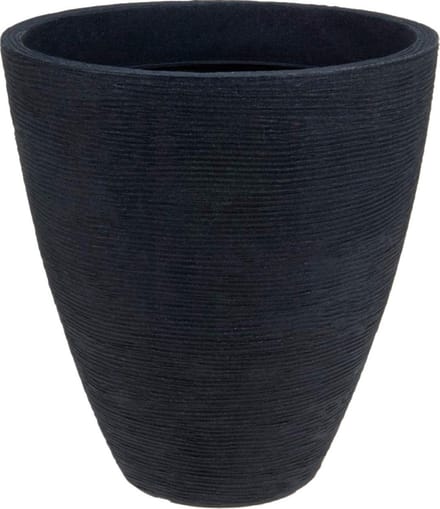 Koopman Serie - Ronde Antraciete Bloempot - 39 x 42 cm - Moderne Structuur - Voor Buiten