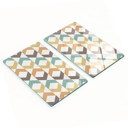 Decoratieve serveerplanken van glas met retro-achtergrond, 2x30x52 cm