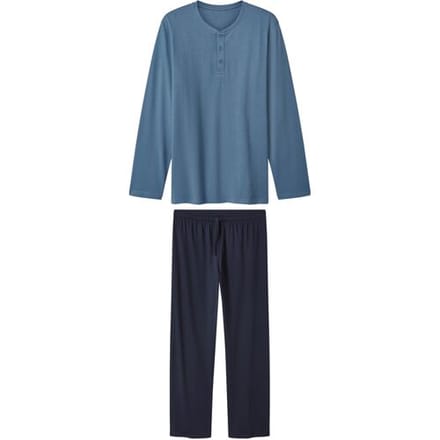 ESMARA MEN Heren pyjama (Blauw/donkerblauw, M)
