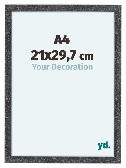 Your Decoration - Fotolijst A4 21x 29,7 cm - MDF - Grijs Geveegd - Como