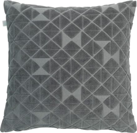 Dutch Decor JACKY - Sierkussen 45x45 cm - velvet - donkergrijs - Inclusief binnenkussen