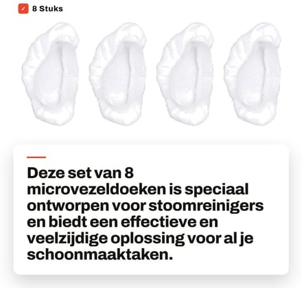 Dailygoods - 8 Stuks Microvezel Reinigingsdoeken voor Stoomreiniger