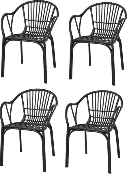 Relaxwonen - Tuinstoelen - Model Sander - Zwart - Horeca kwaliteit - Extra stevig - 4 stuks