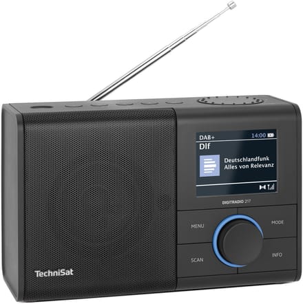 TechniSat DIGITRADIO 217 - draagbare DAB+ radio met bluetooth op batterijen/lichtnet - zwart