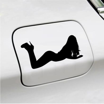Bumpersticker - Liggende Dame - 8 X 17 - Zwart