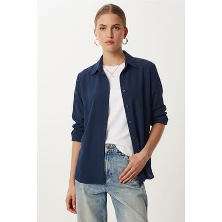 Poplin Overhemd met Kraag en Knopen