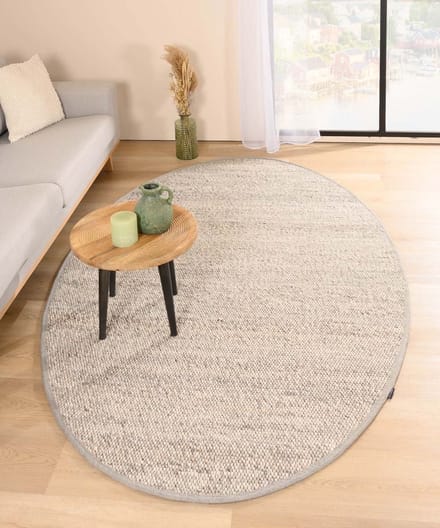 Wollen vloerkleed ovaal - Lett lichtgrijs 152x245
