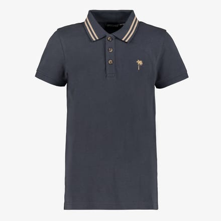 Unsigned jongens polo met palm donkerblauw - Maat 146/152