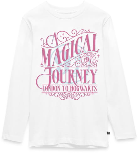 Harry Potter Perron 9 ¾ Ontwerp In Roze & Blauw Premium T-Shirt Tiener Lang