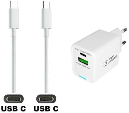 45W super snellader met 2 poorten. Oplader met sterke 1,5m USB C naar C kabel. PD lader adapter past op Google Pixel 5, Pixel 5a, Pixel 6, Pixel 6a, Pixel 6 Pro, Pixel 7, Pixel 7a, Pixel 7 Pro, Pixel 8, Pixel 8a