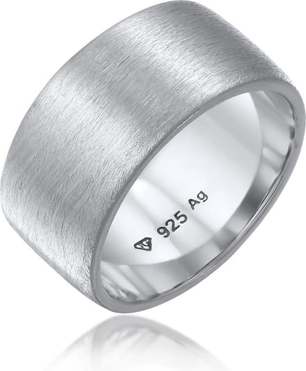 Elli - Ring - Dames Band Breed Mat Geborsteld Basis in 925 Sterling Zilver - Dames