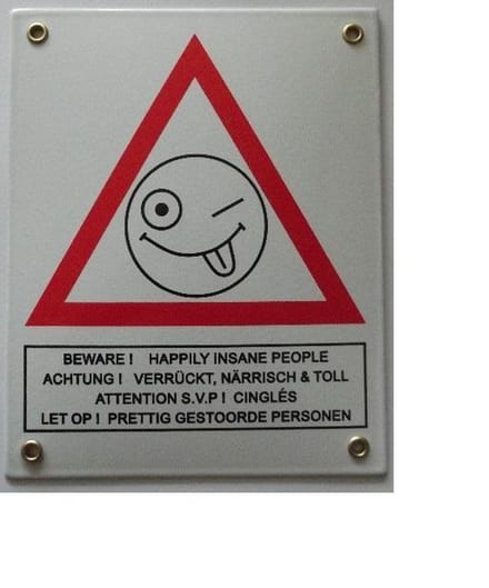 MadDeco - emaille - wandbord - Let - Op! - Prettig - Gestoorde - Personen