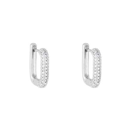 Oorbellen Diamond Rectangle - Yehwang - Oorbellen - One size - Zilver