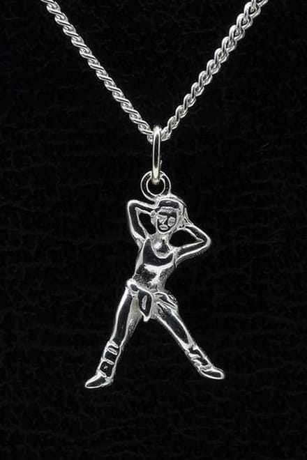 Zilveren Gym ketting hanger - strek handen en nek