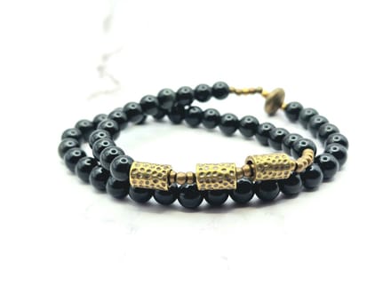 Mei's - Tibetan Obsidian Eclipse - armband dames - koper edelsteen - polsmaat