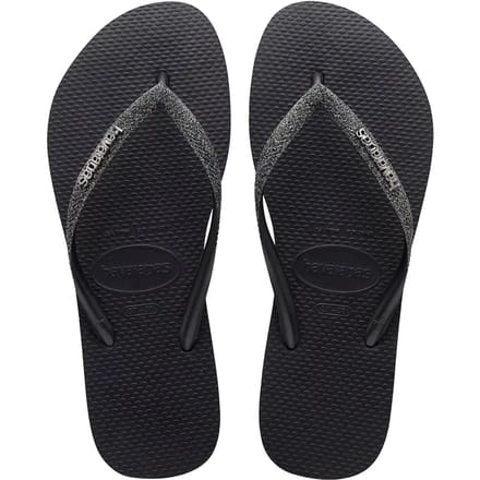 Havaianas Slim Glitter II Meisjes Slippers - Black/Dark Grey Metallic - Maat 29/30