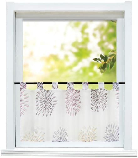 Vitrage met Cirkel Patroon - Modern Bistrogordijn - 1 stuk - Violet - 60 x 120 cm