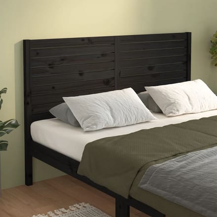 vidaXL - Hoofdbord - 156x4x100 - cm - massief - grenenhout - zwart