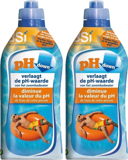 BSI - pH Down - pH verlager - zwembadonderhoud - 2 x 1 L - Vloeibaar