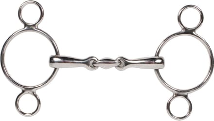 Pagony Pessoa Bit Dubbel Gebroken 3 Rings 16mm - Maat: 13,5 - Zilver - RVS